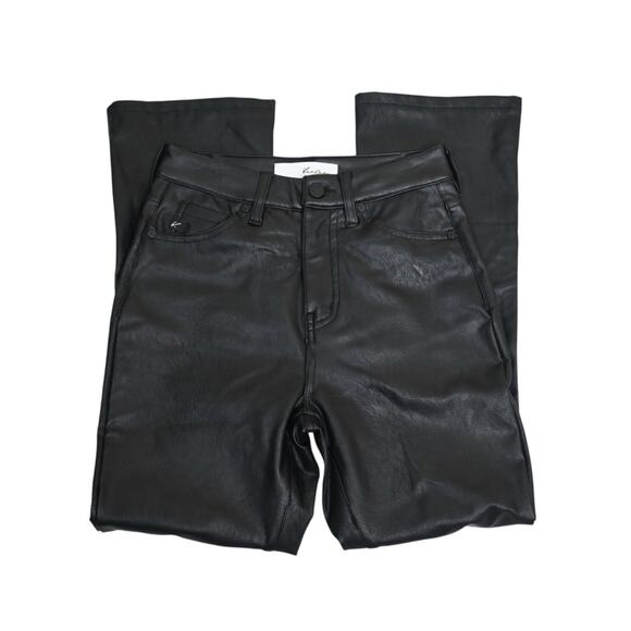 KanCan Womens 1/24 Faux Leather Black Mini Boot Pants/Jeans KC2022BK - Picture 4 of 11